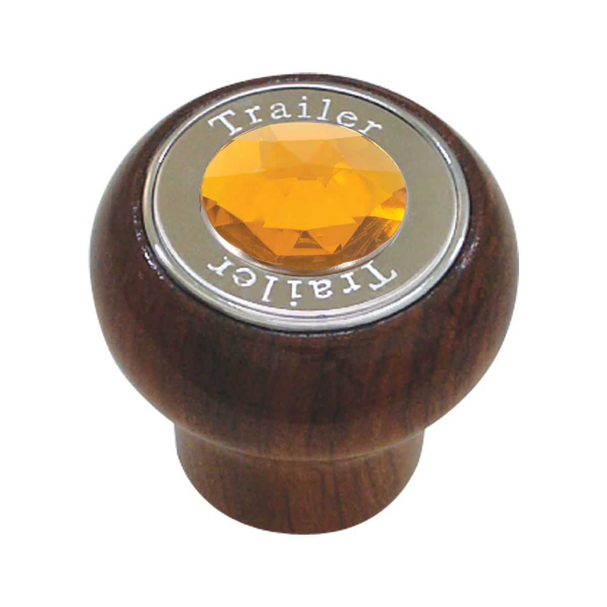 Large Rosewood Knob w/ SS Tractor/Trailer Plate & Jewel - Thumbnail 2