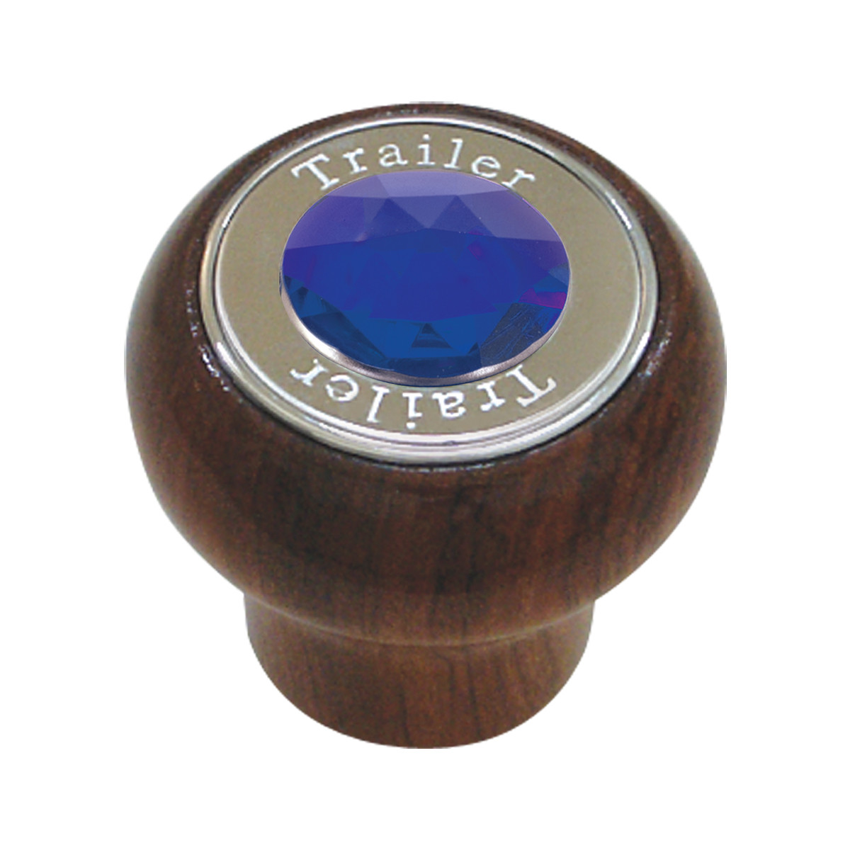 Large Rosewood Knob w/ SS Tractor/Trailer Plate & Jewel