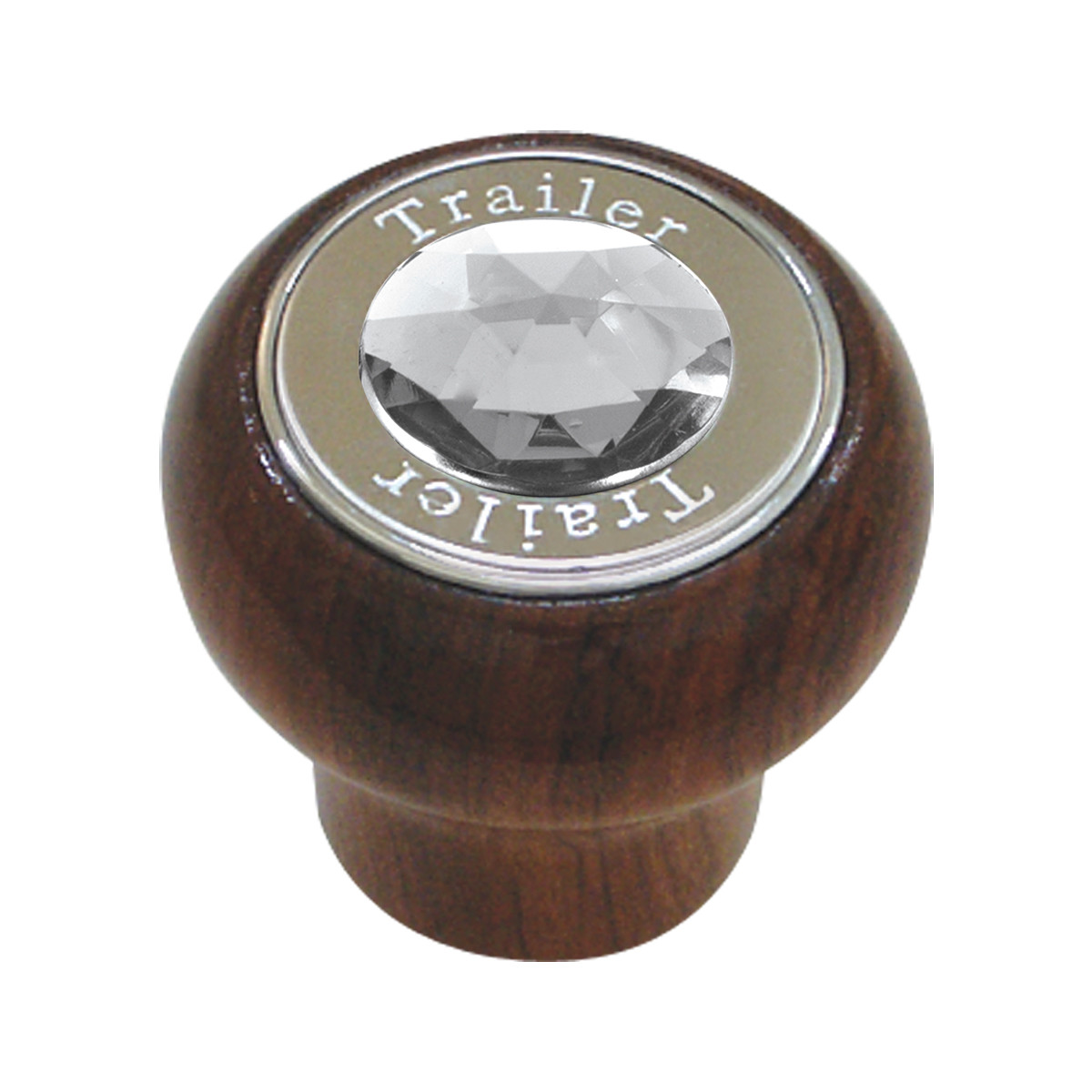 Large Rosewood Knob w/ SS Tractor/Trailer Plate & Jewel - Thumbnail 2