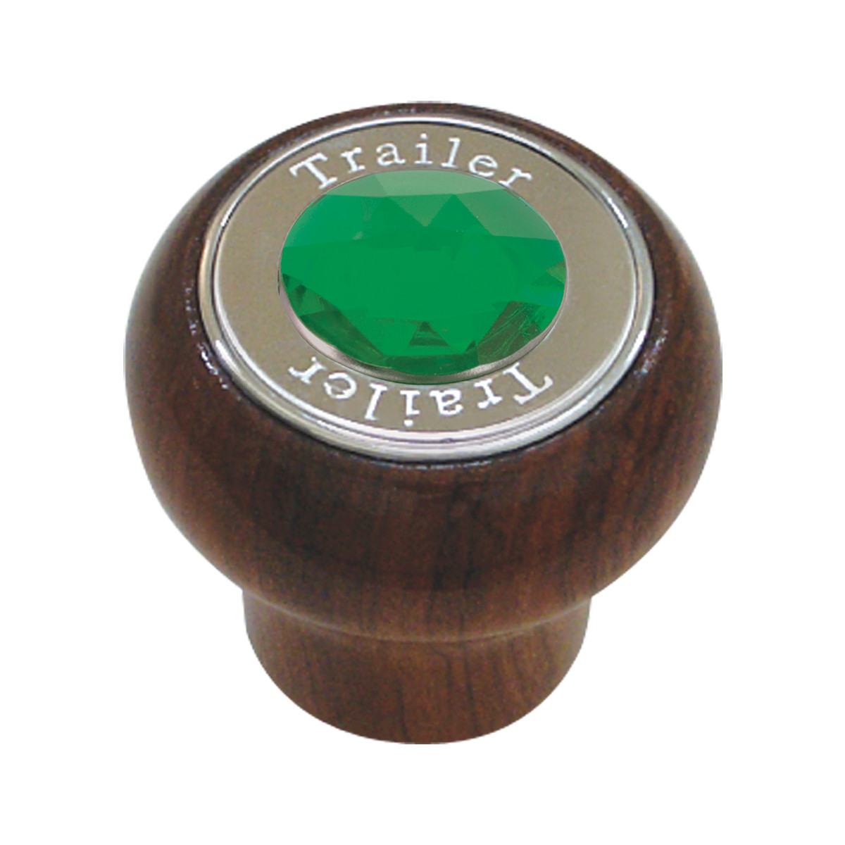 Large Rosewood Knob w/ SS Tractor/Trailer Plate & Jewel - Thumbnail 2