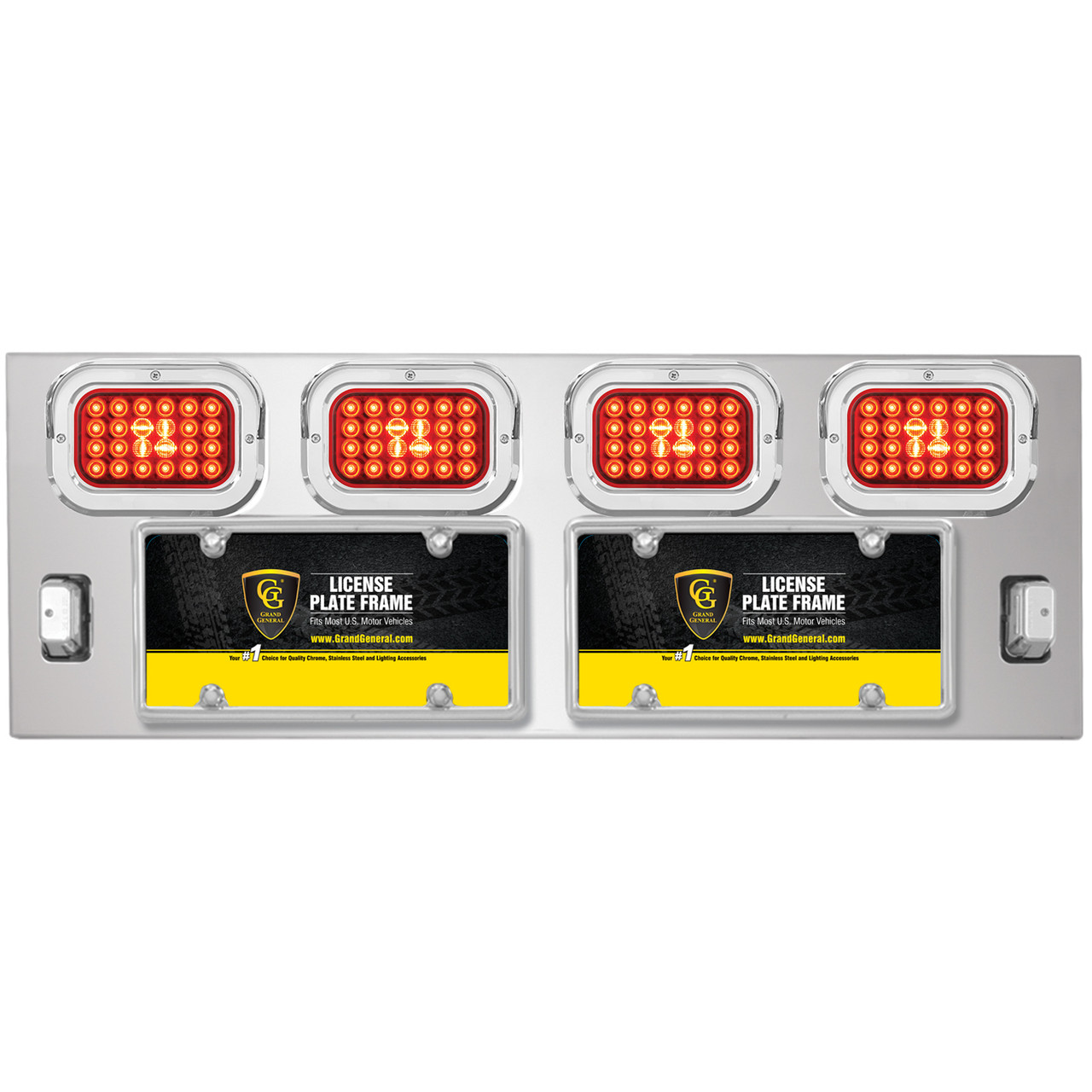 Chrome Rear Light Panel with 2 License Plates