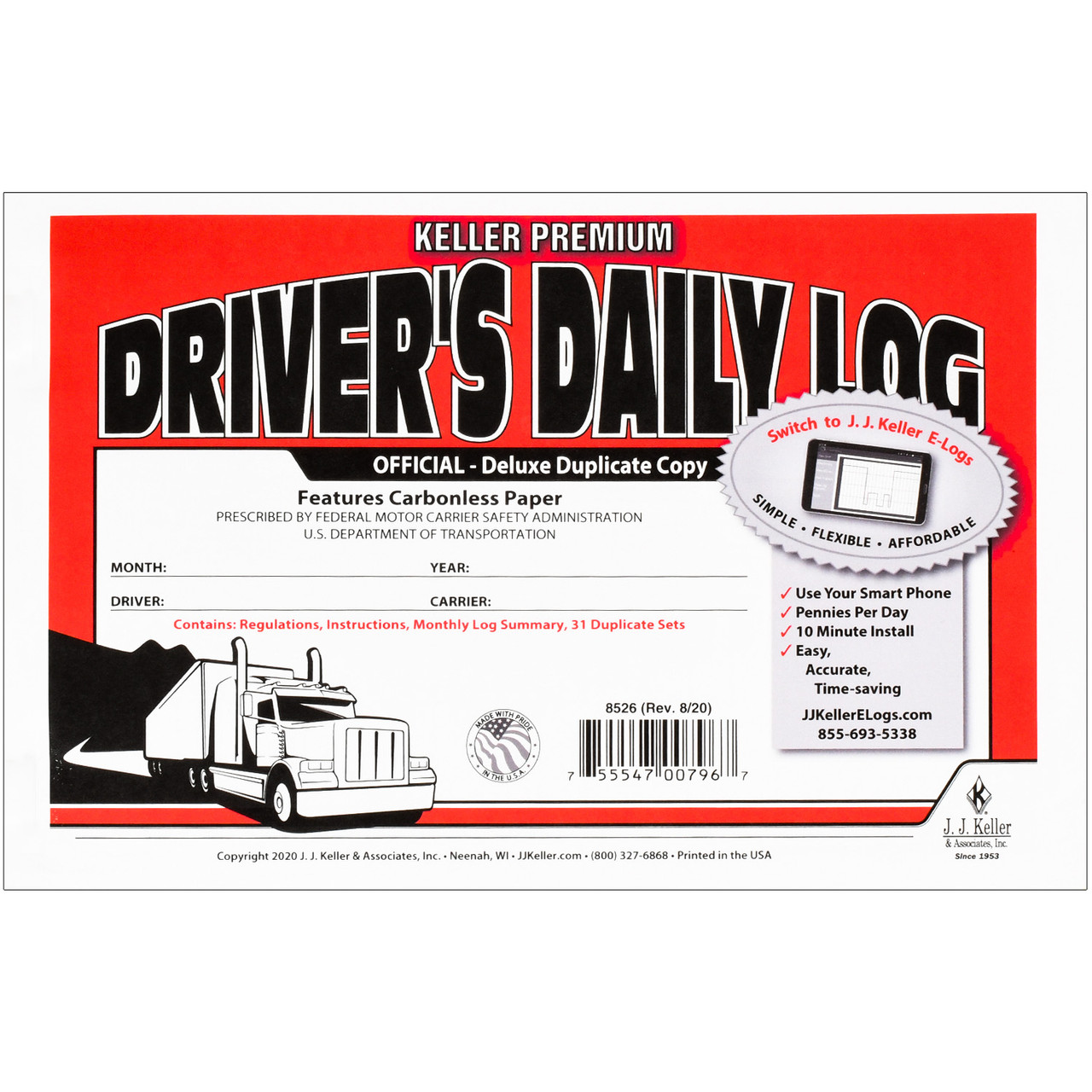 Driver's Daily Log with Simplified DVIR