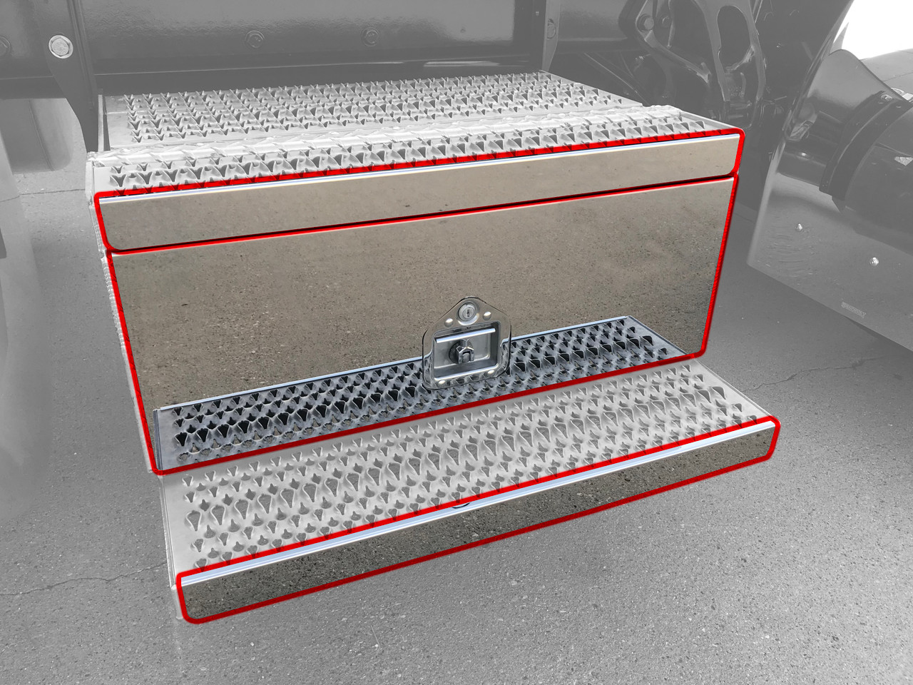 Peterbilt 379 & 389 Boot/Tool Box Kit - (1) Long Step Trim, (1) Short Step Trim and (1) Tool Box Cutout Center Panel