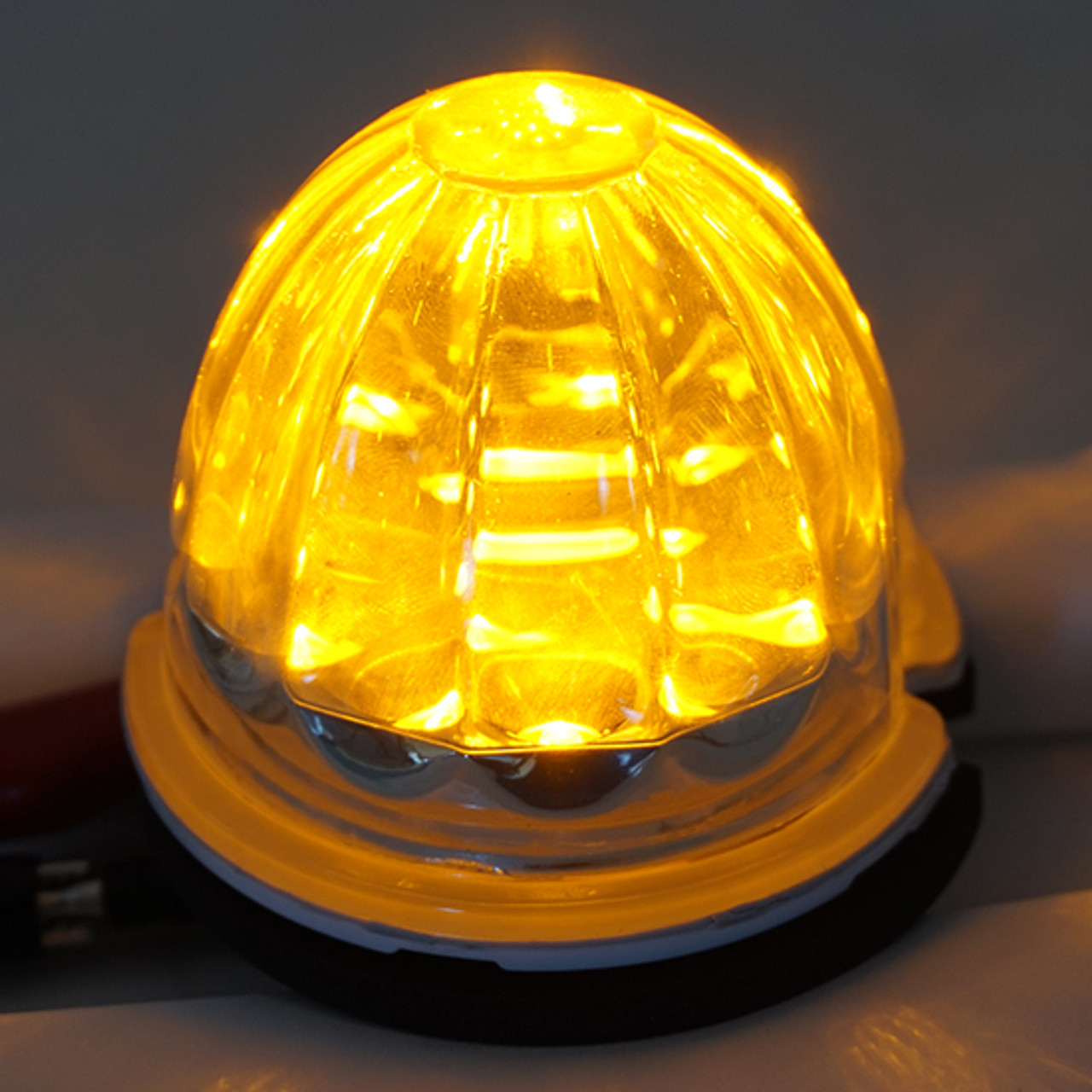 Legendary Glass 3-1/2 Inch Watermelon Amber LED Light - Clear Glass  W/O Bezel - Thumbnail 2