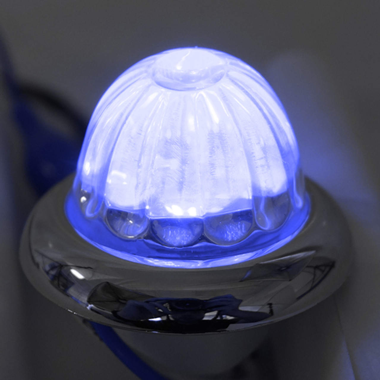 Legendary Glass 1-1/2 Inch Watermelon Blue-Clear LED Light - Stud Mount - Thumbnail 2