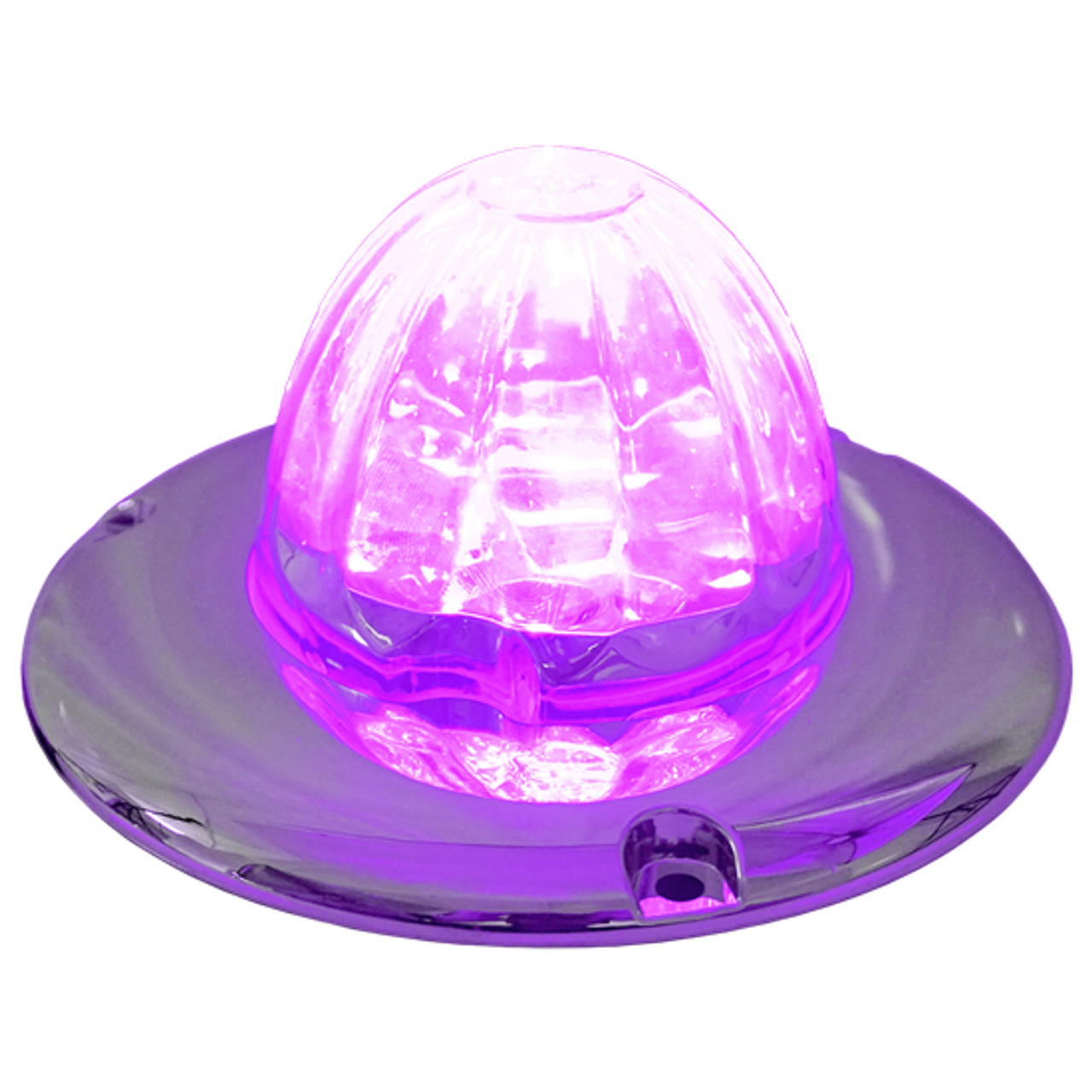 Legendary Glass 3-1/2 Inch Watermelon Purple-Clear LED Light W/ Chrome Flat Bezel