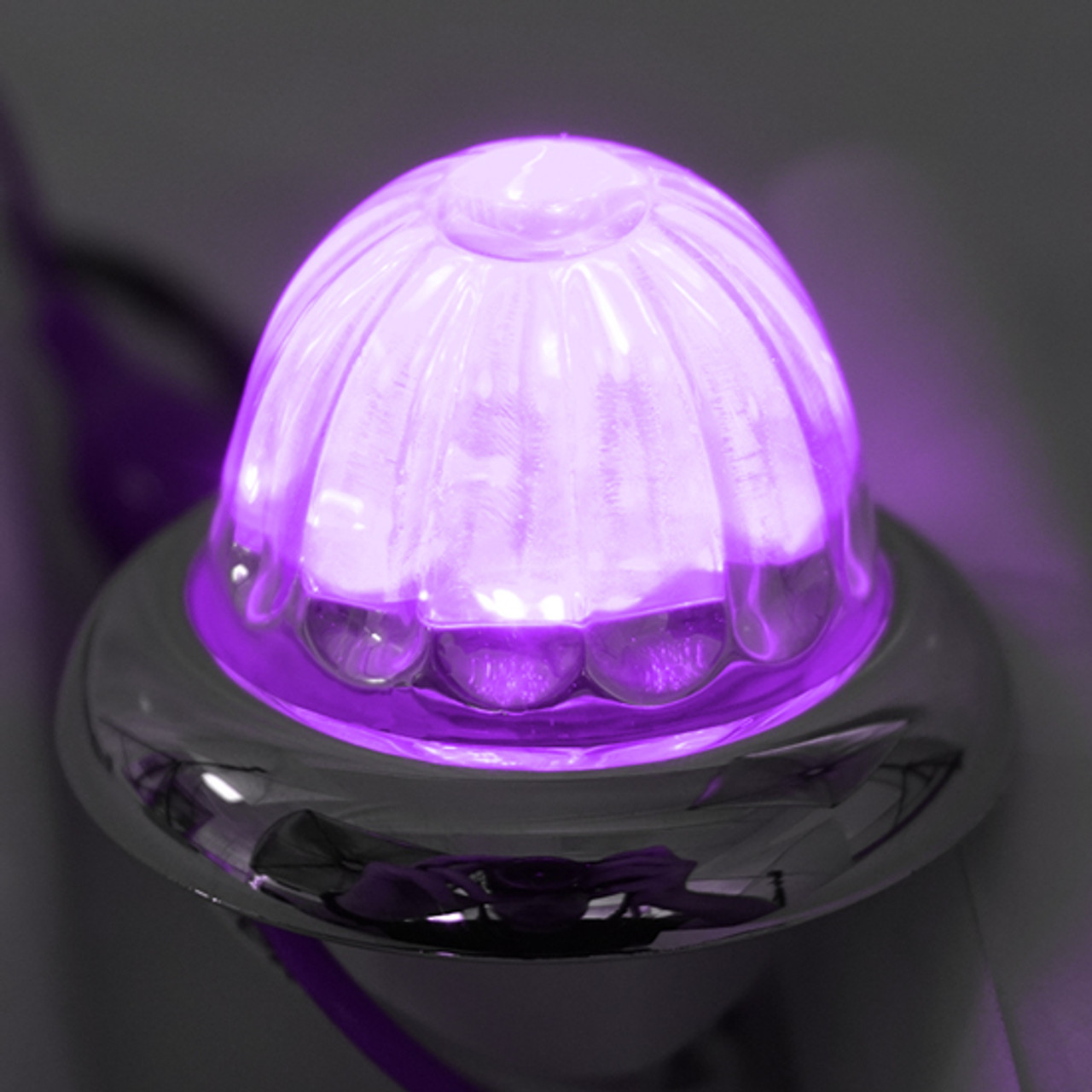 Legendary Glass 1-1/2 Inch Watermelon Purple-Clear LED Light - Stud Mount - Thumbnail 2