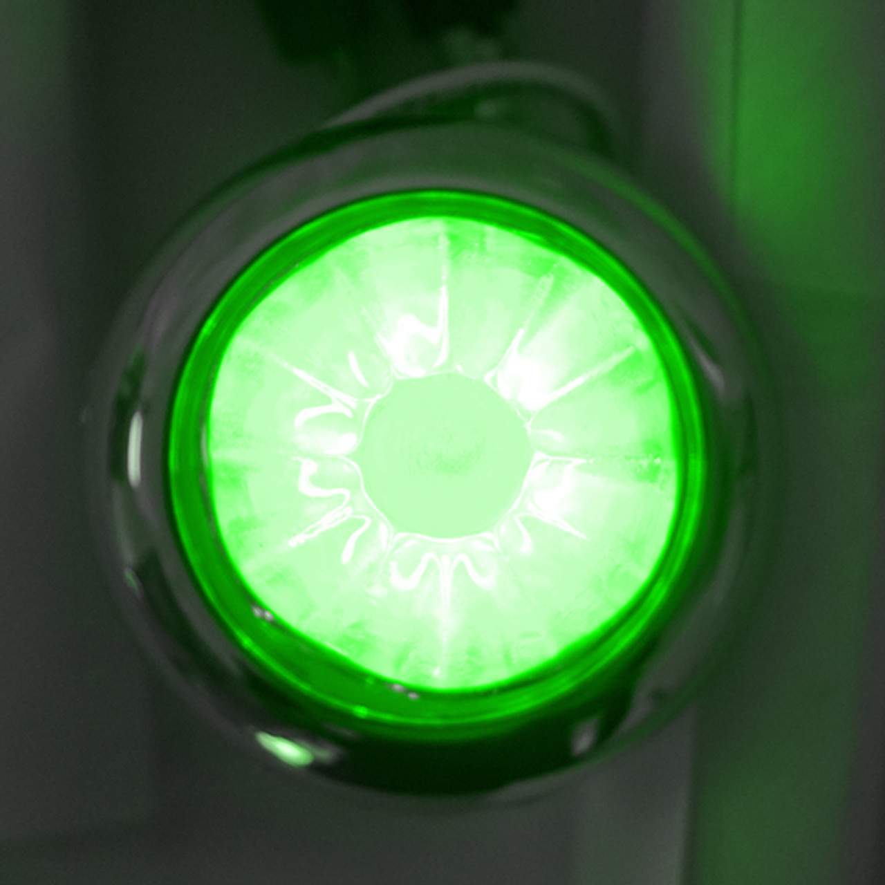 Legendary Glass 1-1/2 Inch Watermelon Green-Clear LED Light - Stud Mount - Thumbnail 3