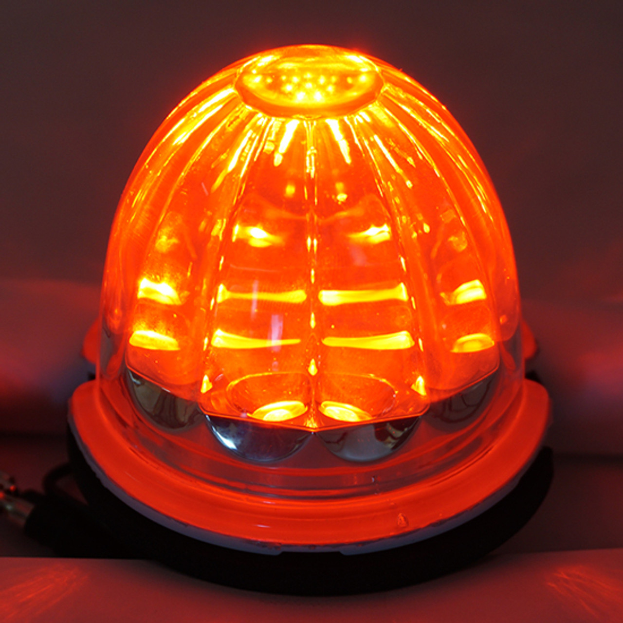 Legendary Glass 3-1/2 Inch Watermelon Red LED - Clear Glass W/O Bezel - Thumbnail 2