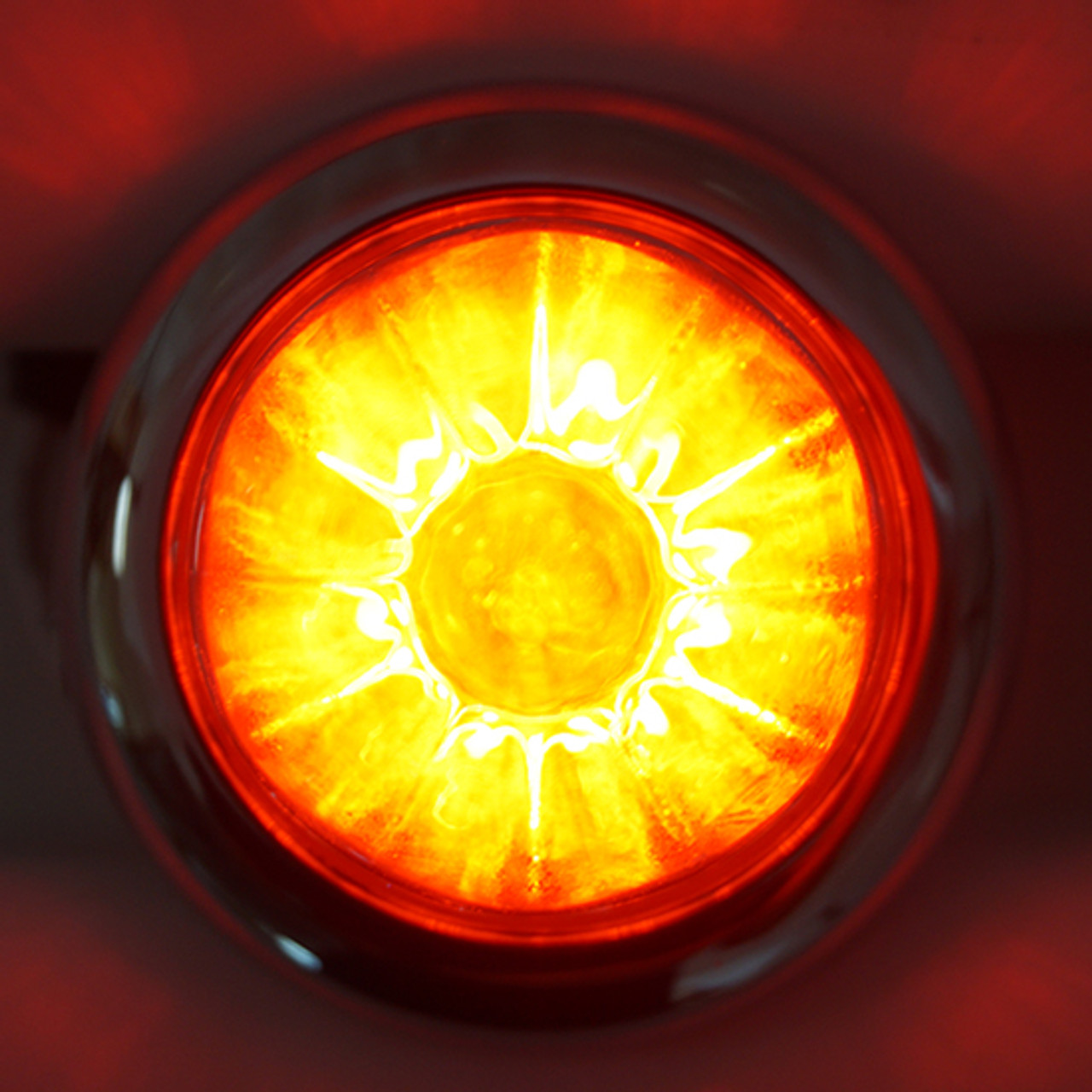 Legendary Glass 1-1/2 Inch Watermelon Red LED - Clear Glass - Stud Mount - Thumbnail 2