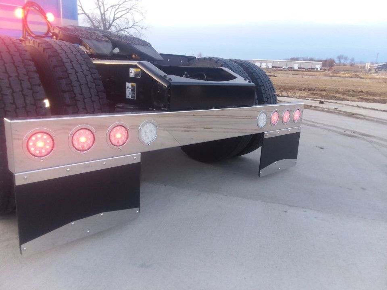 Light Bar - 96" Light Bar - #8 304 Polished Stainless Steel - (2) 4" & (28) 3/4" Round Light Holes - Thumbnail 2