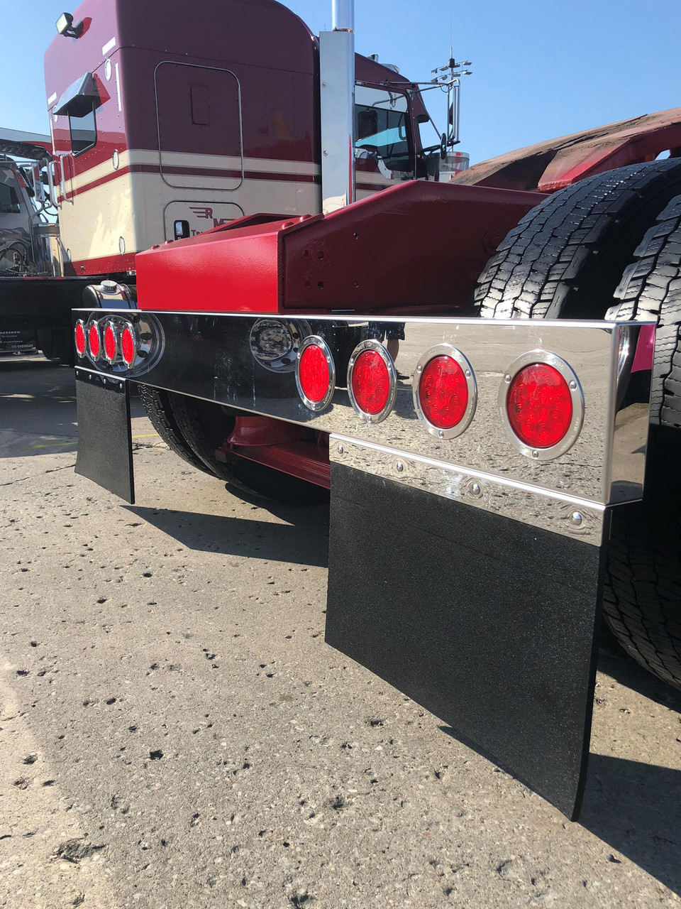 Light Bar - 96" Light Bar - #8 304 Polished Stainless Steel - (4) 4" & (22) 3/4" Round Light Holes