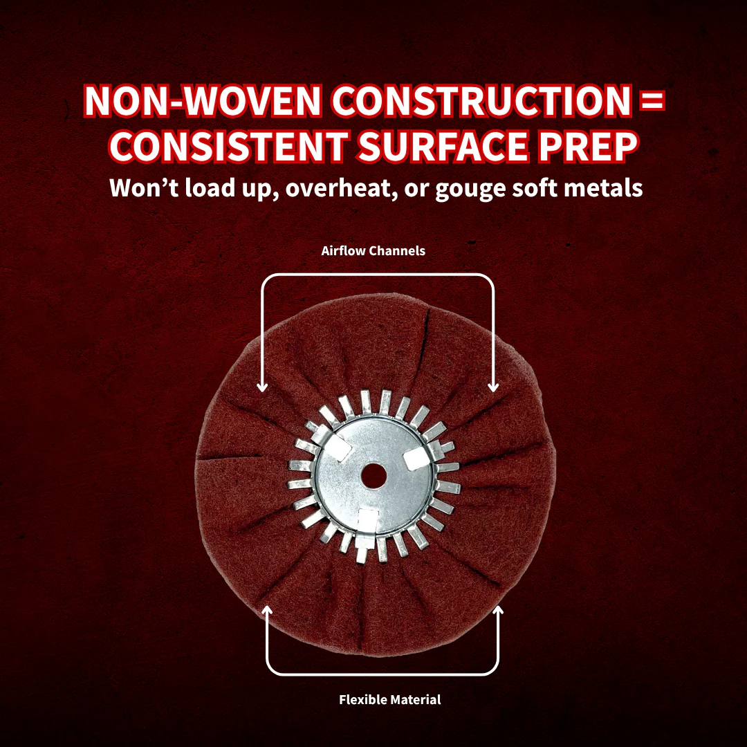 Ultra-Fine and Very Fine Satin Airway Buffing Wheel for Angle Grinders - Thumbnail 6