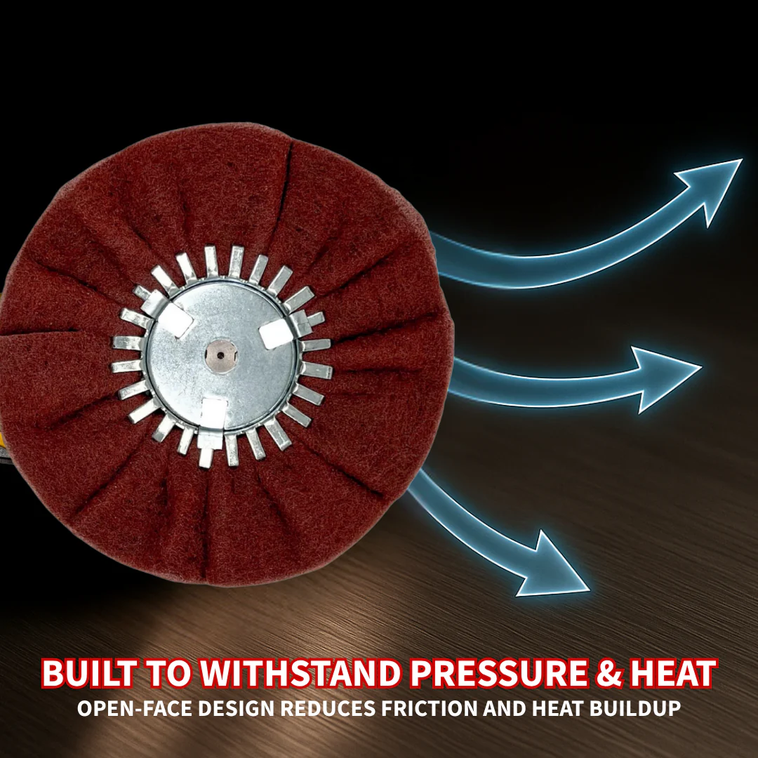 Case Pack Satin Airway Buffing Wheel for Angle Grinders - Bulk Deal - (5/Pack) - Thumbnail 10