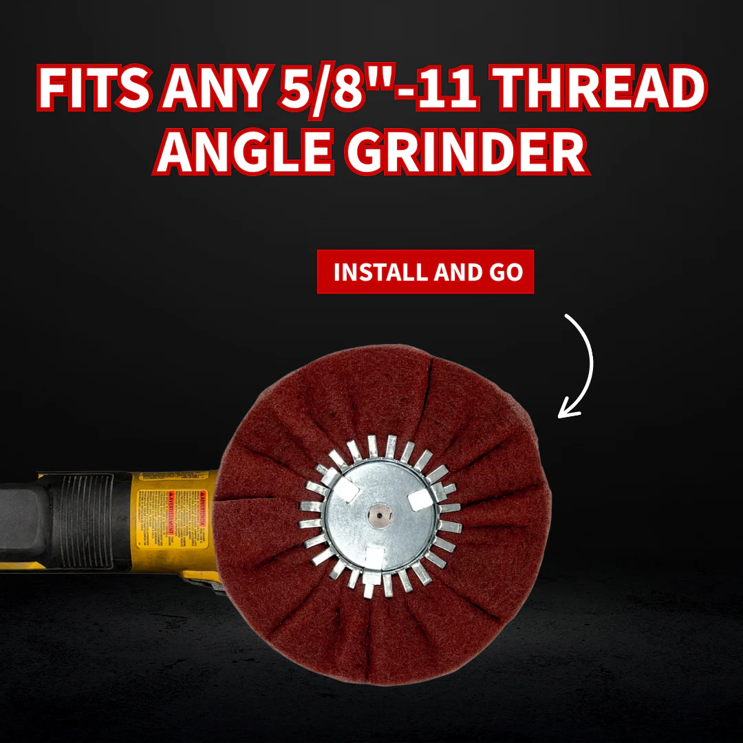 Ultra-Fine and Very Fine Satin Airway Buffing Wheel for Angle Grinders - Thumbnail 9