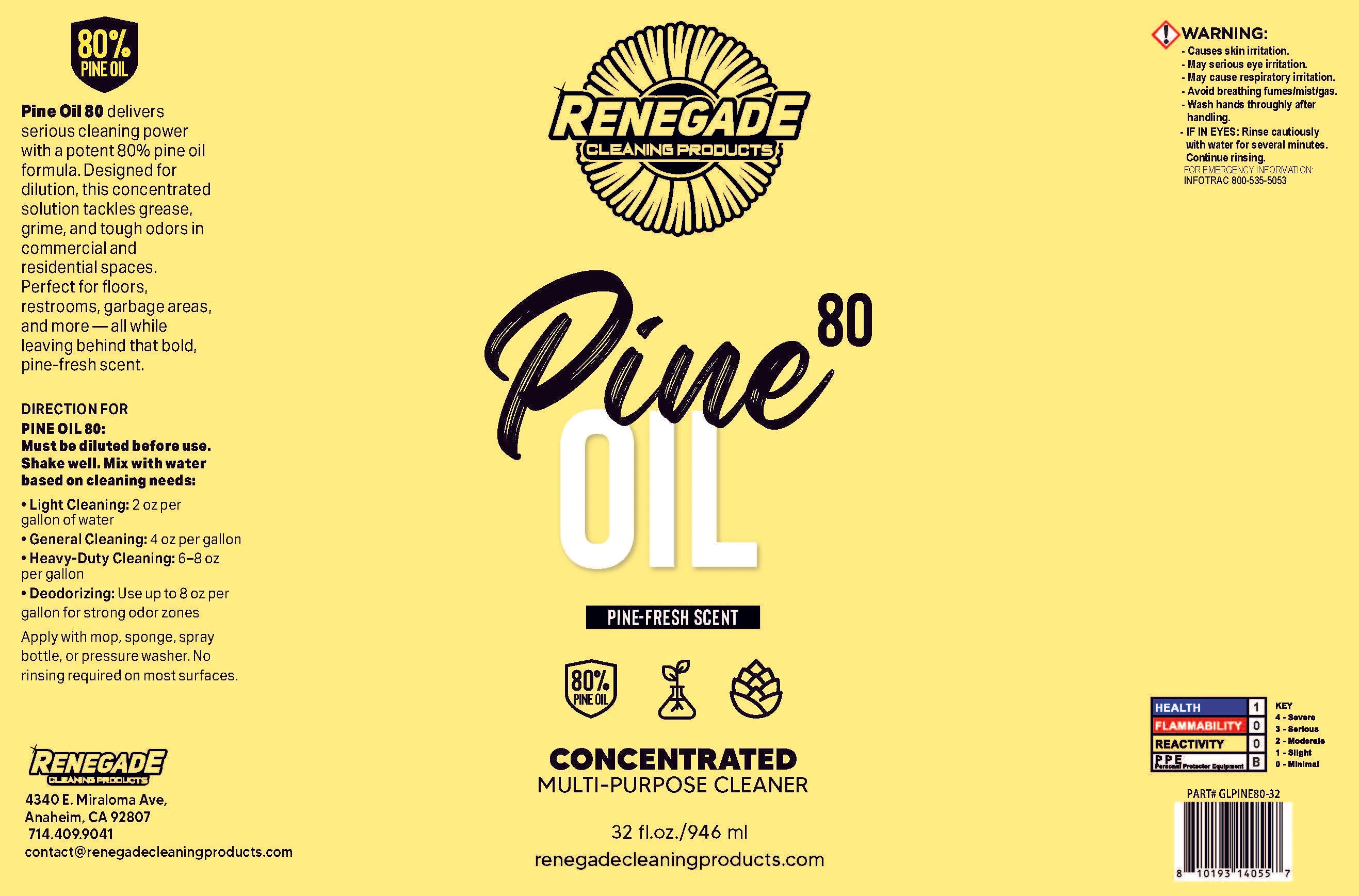 Pine Oil 80 Cleaner: 80% Pure Pine Oil - 32 oz. and 1-Gallon, Plant‑Powered Disinfectant - Thumbnail 5