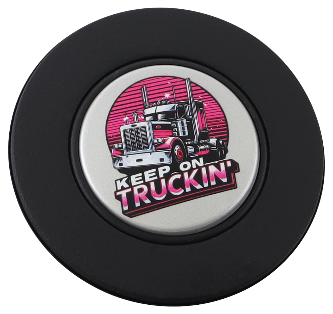 Black Textured - Keep on Truckin' - Silver Medallion