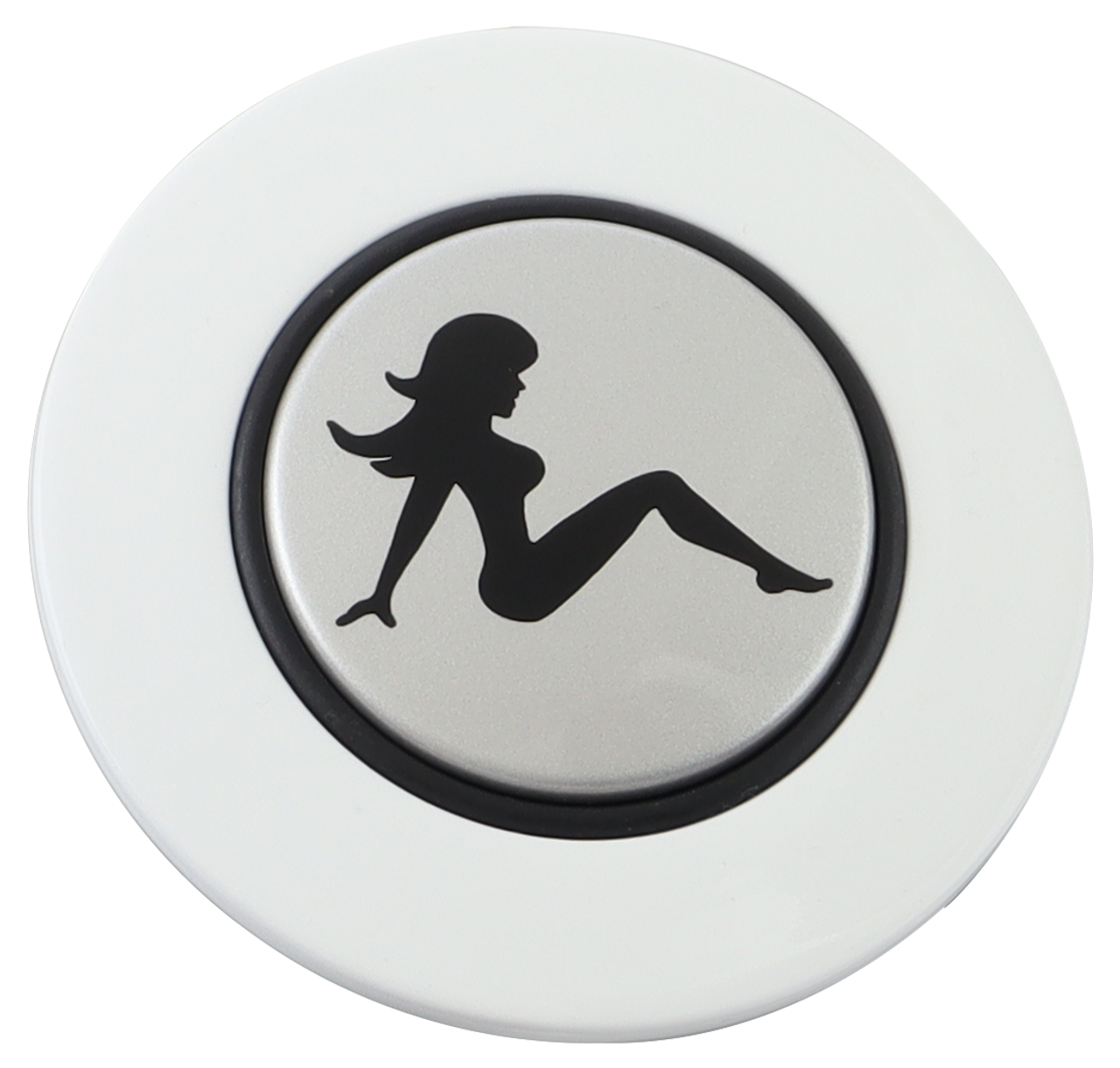 Classic White - Mud Flap Girl - Silver Medallion