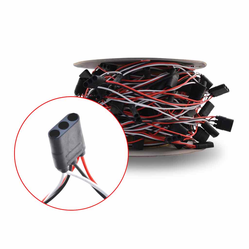 Triple Female Pigtail Wire Harness with 6" Connector Spacing - 150 Plugs