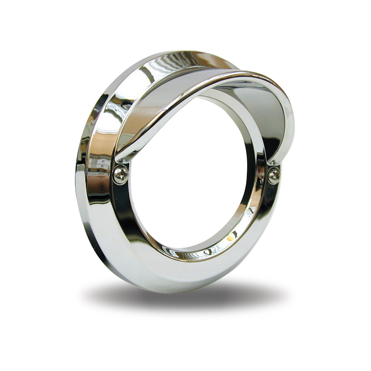 2 1/2" Screw On Round Bezel with Visor & Lip - Chrome ABS Plastic