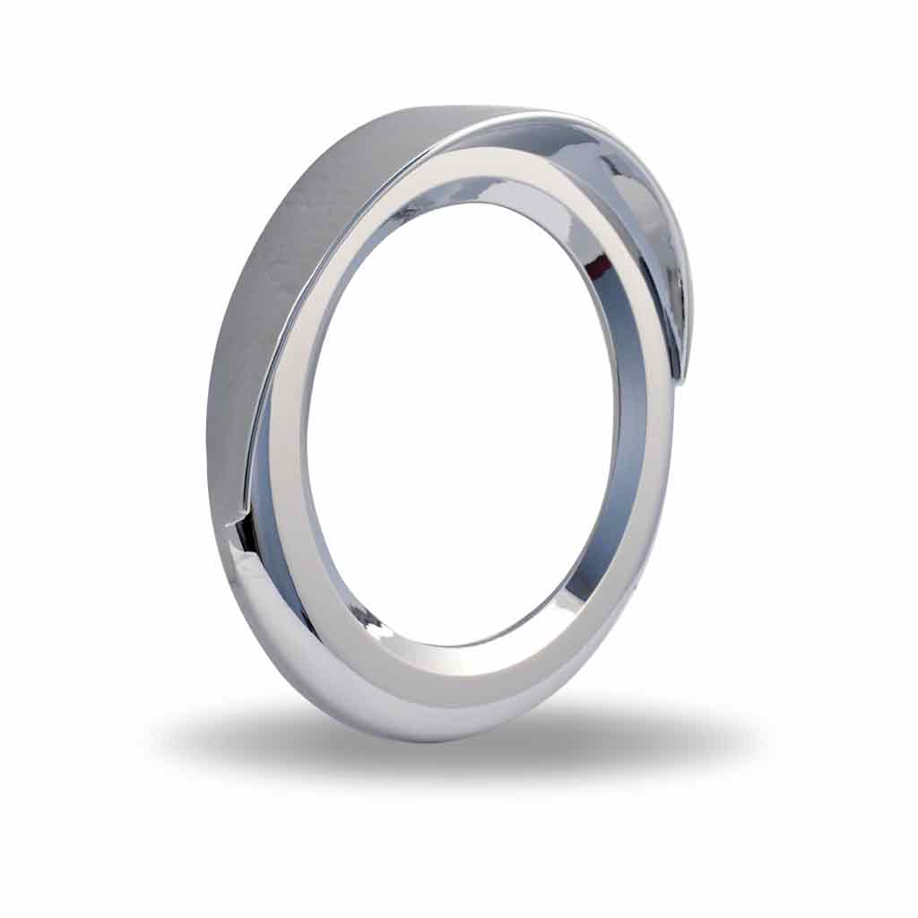 4" Round Light Bezel with Visor - Twist On | Chrome ABS Plastic