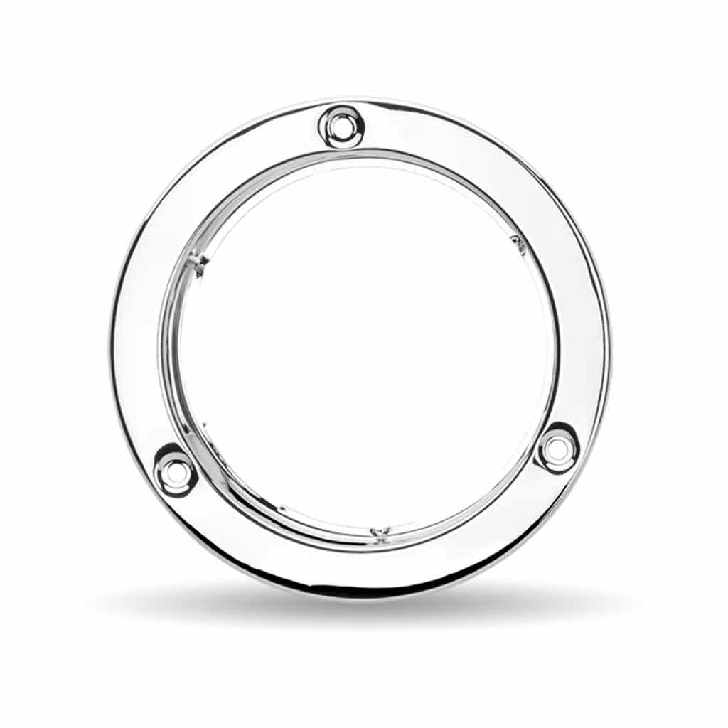 4" Round Light Bezel - Security Lock | Stainless Steel