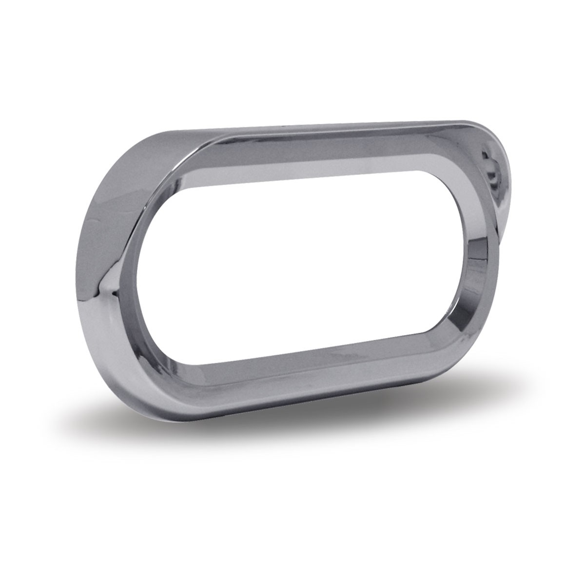6" Oval Light Bezel with Visor - Screw On | Chrome ABS Plastic
