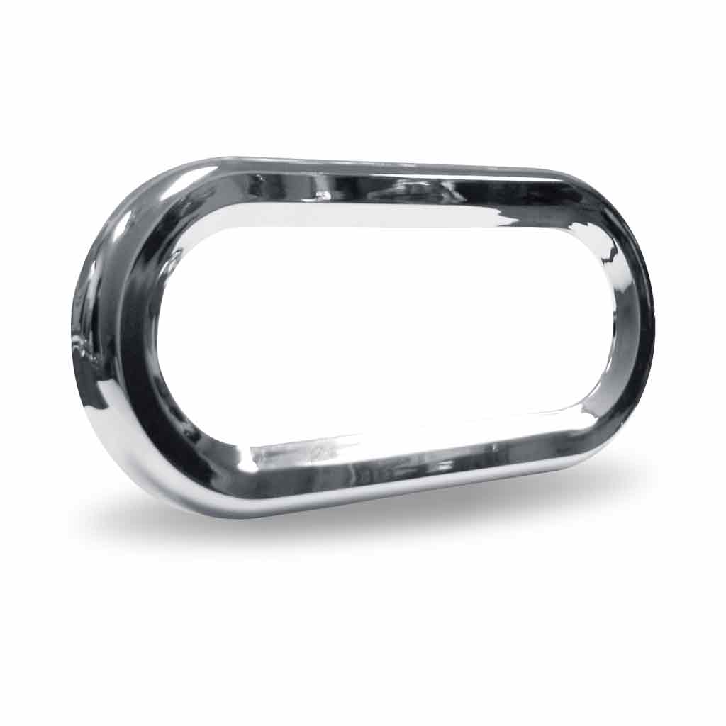 6" Oval Light Bezel - Twist On | Chrome ABS Plastic