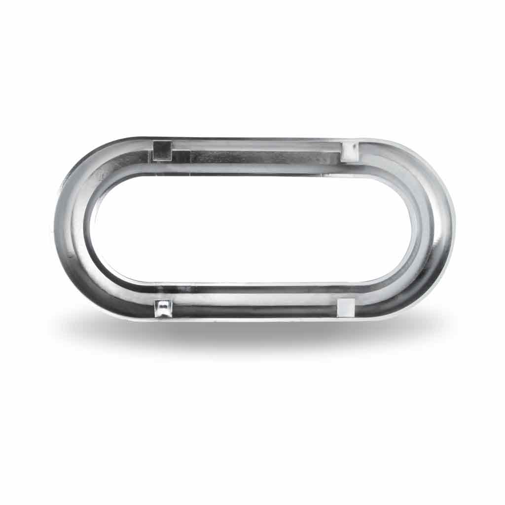 6" Oval Light Bezel with Visor - Twist On | Chrome ABS Plastic - Thumbnail 3