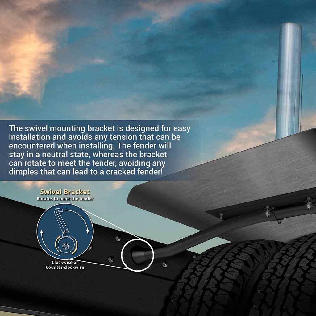 4" Swivel Fender Bracket - Steel - Thumbnail 3