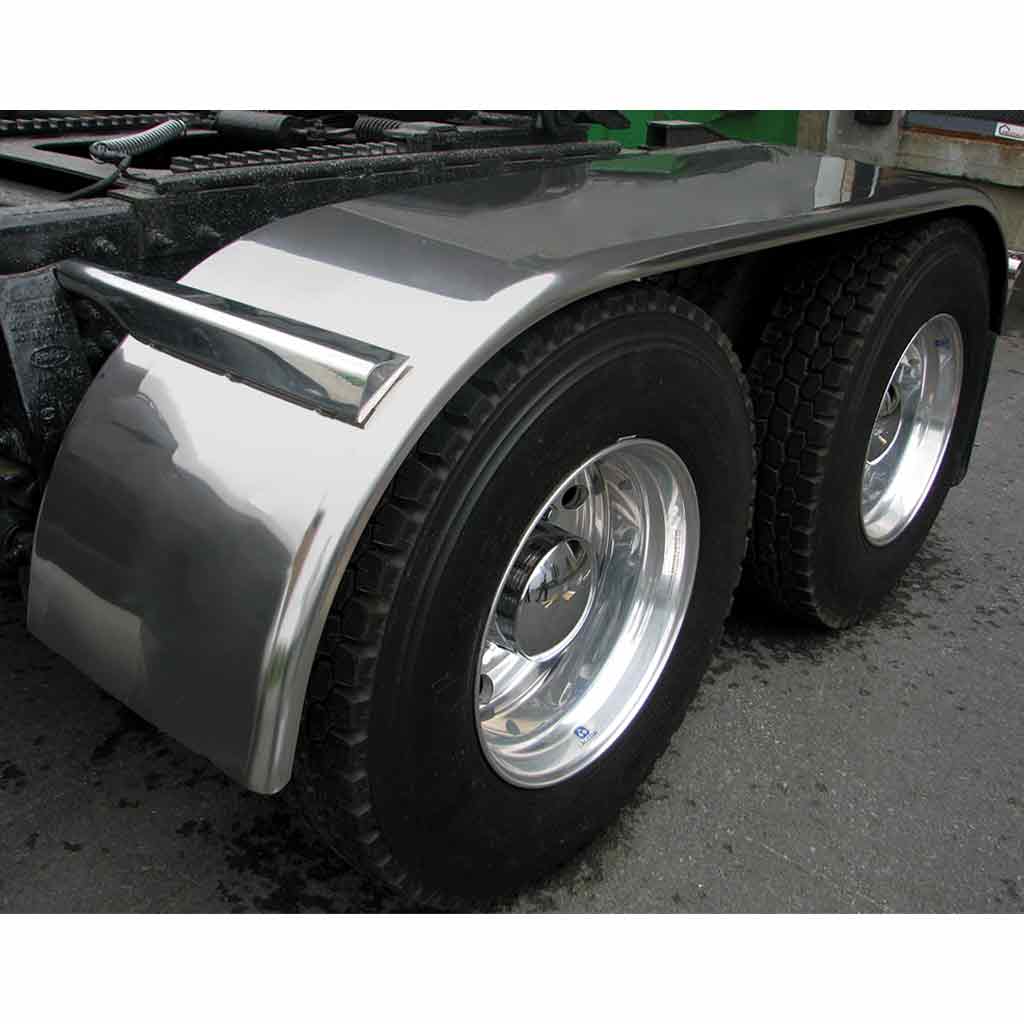 120" Smooth Full Fenders - 16 Gauge | Mirror Shine Stainless Steel
