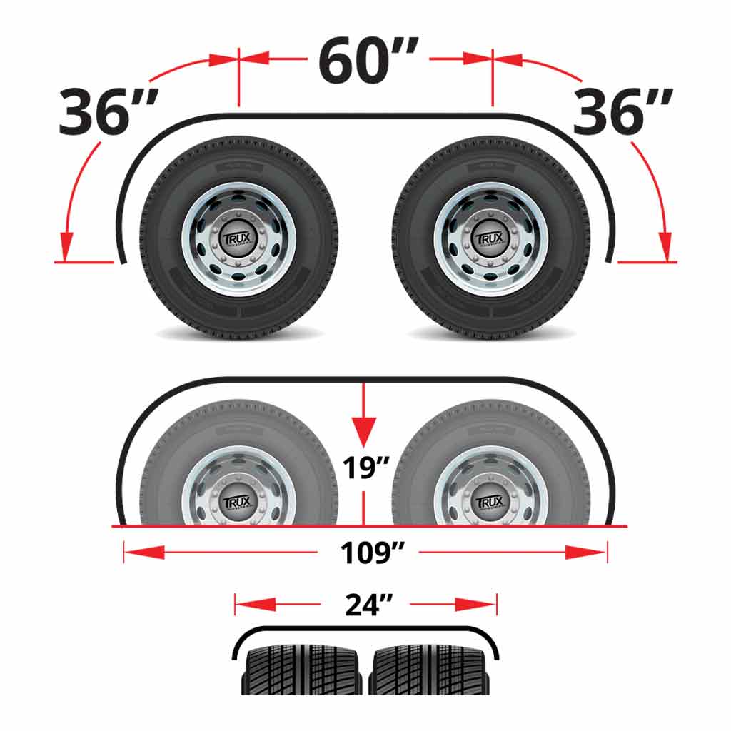 132" Smooth 60" Axle Spread Full Fenders - 14 Gauge