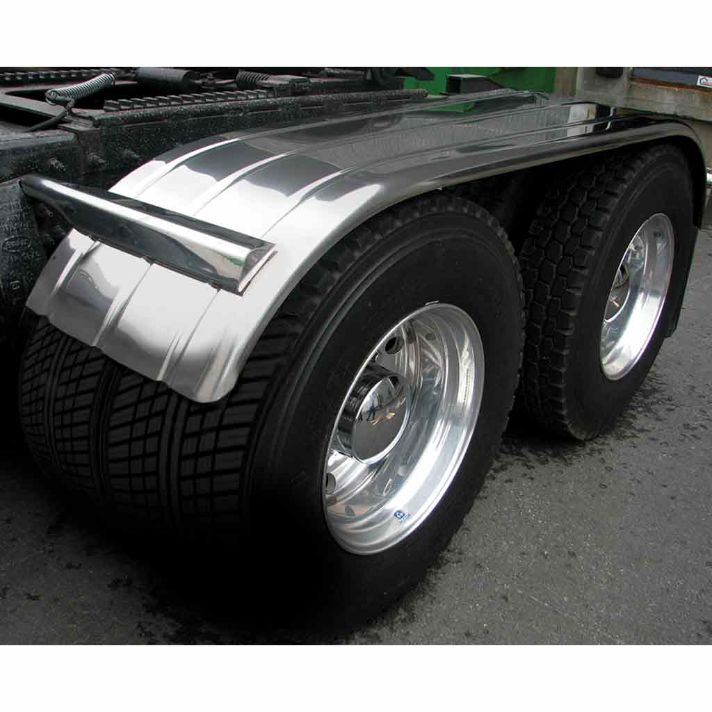 108" 3 Ribbed Full Fenders - 16 Gauge | Mirror Shine Stainless Steel - Thumbnail 3