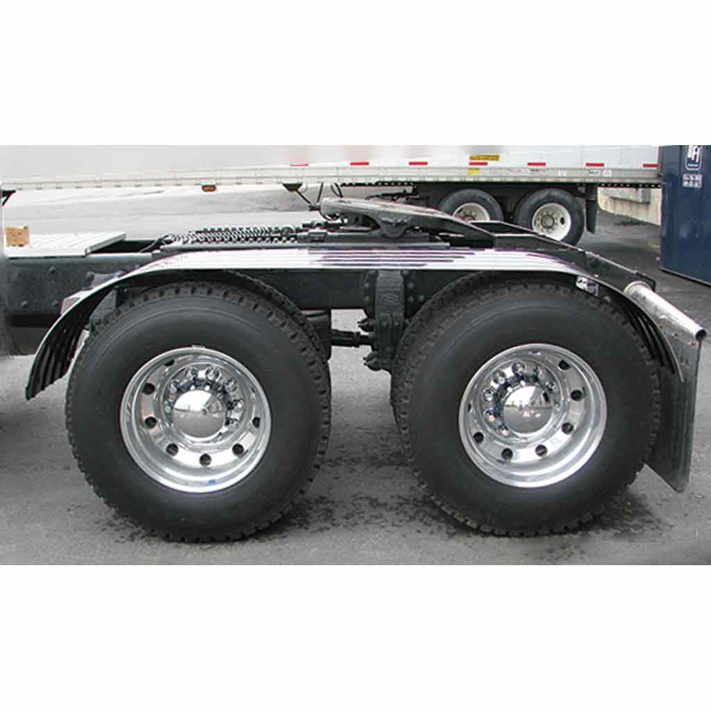 120" 4 Ribbed Full Fenders - 16 Gauge | Mirror Shine Stainless Steel - Thumbnail 3