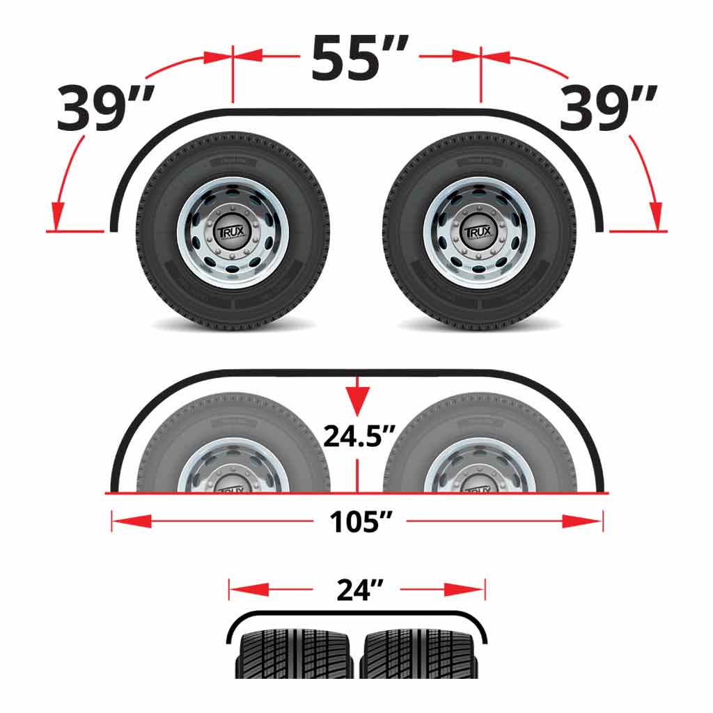 133" Poly 3 Ribbed Full Fenders - Polypropylene (Poly) - Thumbnail 4