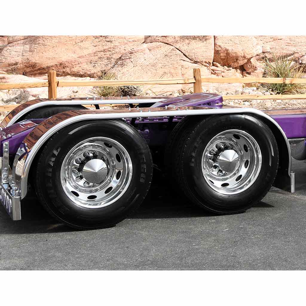 142" 'The Boss' Smooth Straight Drop full Fenders - 14 Gauge | Mirror Shine Stainless Steel