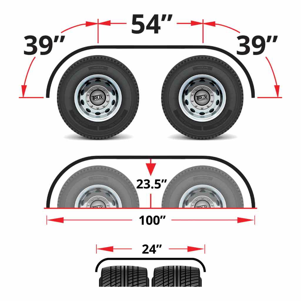 132" Smooth Low Profile Full Fenders - 14 Gauge | Mirror Shine Stainless Steel - Thumbnail 4