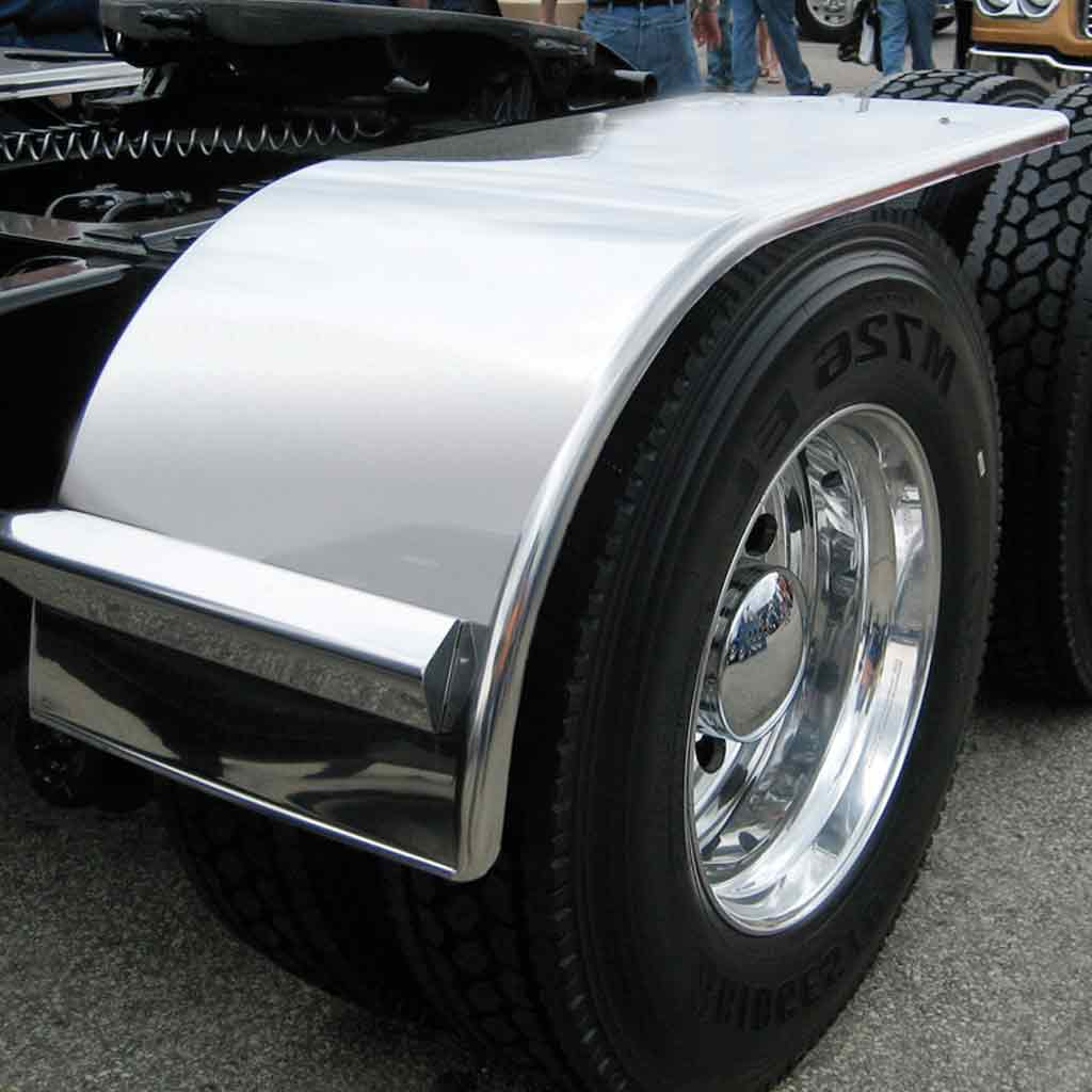 66" Smooth Half Fenders - 16 Gauge | Mirror Shine Stainless Steel - Thumbnail 2