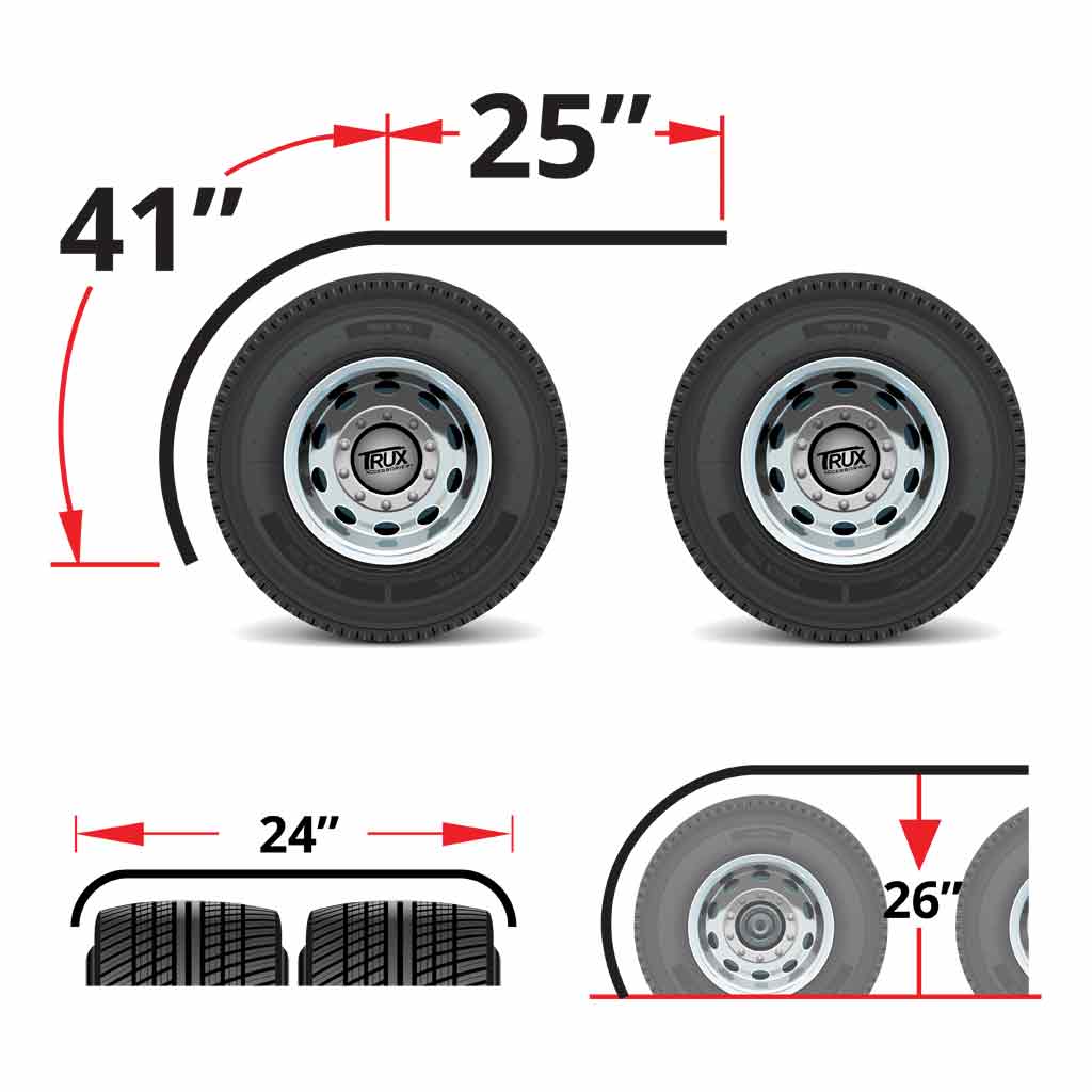 66" Smooth Long Front Half Fenders - 16 Gauge | Mirror Shine Stainless Steel - Thumbnail 3