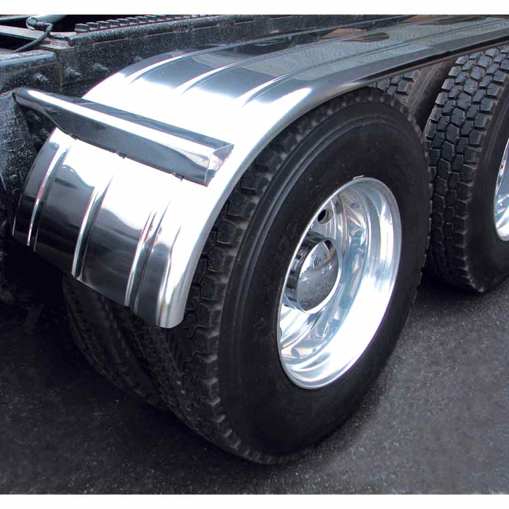 125" 3 Ribbed Half Fenders - 16 Gauge | Mirror Shine Stainless Steel - Thumbnail 2