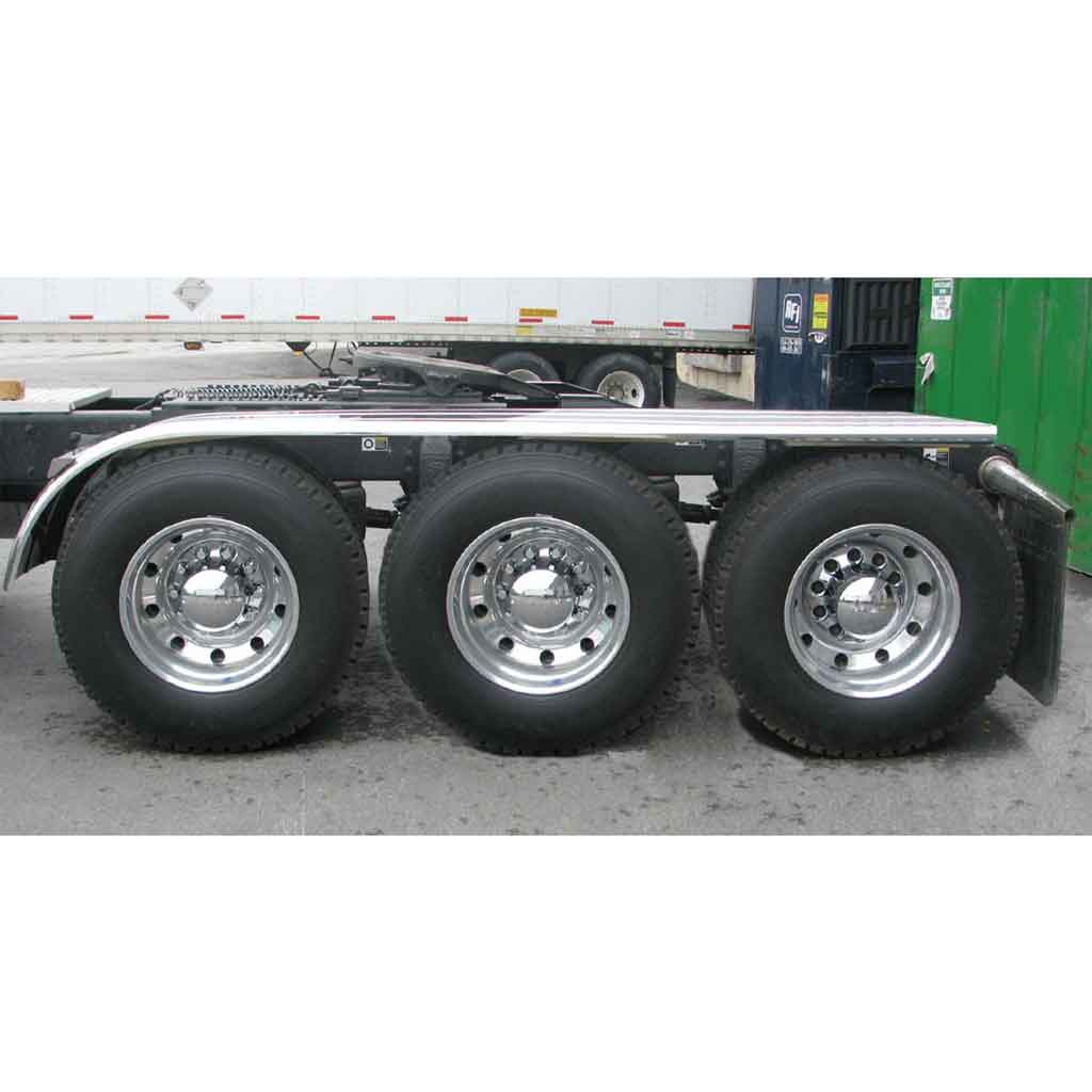 150" 3 Ribbed Half Fenders - 16 Gauge | Mirror Shine Stainless Steel - Thumbnail 2