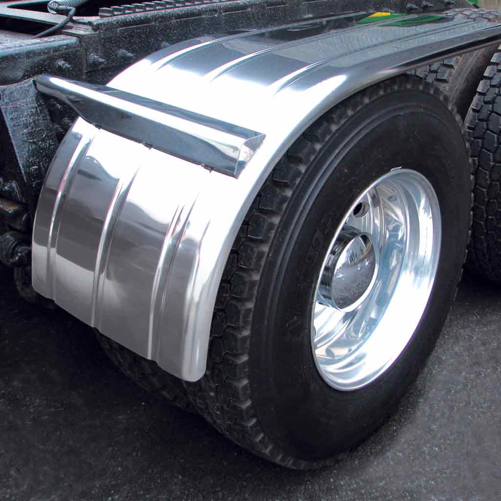 60" 3 Ribbed Half Fenders - 16 Gauge | Mirror Shine Stainless Steel - Thumbnail 2