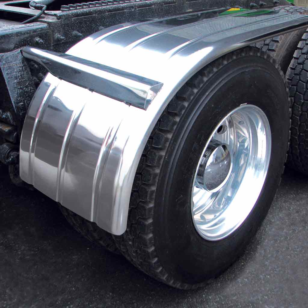 66" 3 Ribbed Half Fenders - 16 Gauge | Mirror Shine Stainless Steel - Thumbnail 2