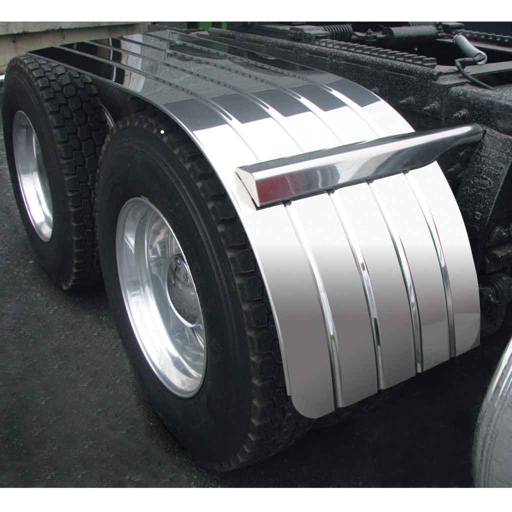 66" 4 Ribbed Half Fenders - 16 Gauge | Mirror Shine Stainless Steel - Thumbnail 2