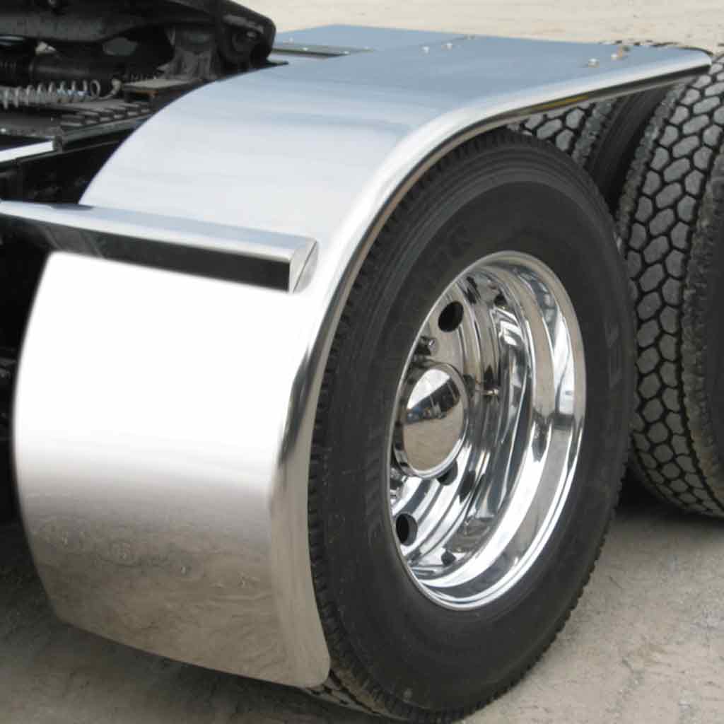 80" Rollin' Lo Smooth Half Fenders - 14 Gauge | Mirror Shine Stainless Steel - Thumbnail 2