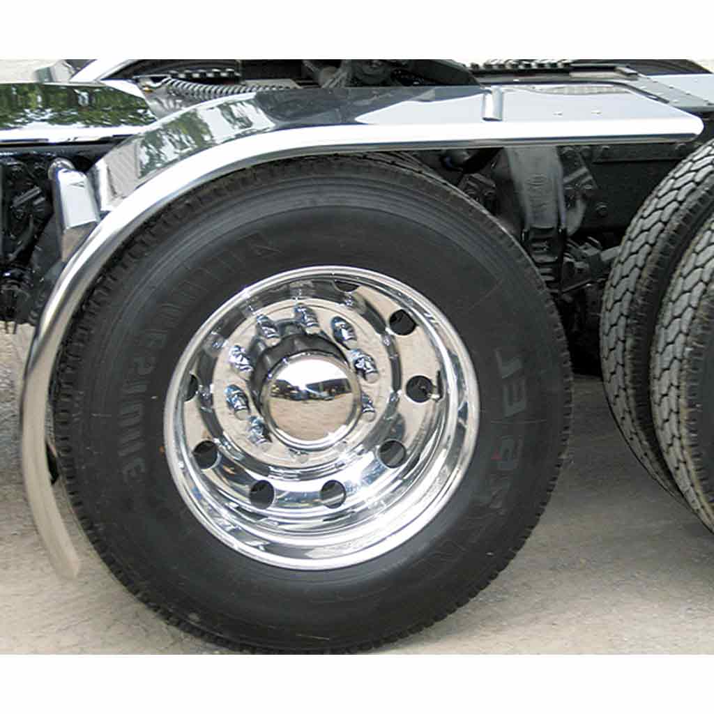 80" Rollin' Lo Smooth Half Fenders - 14 Gauge | Mirror Shine Stainless Steel - Thumbnail 3