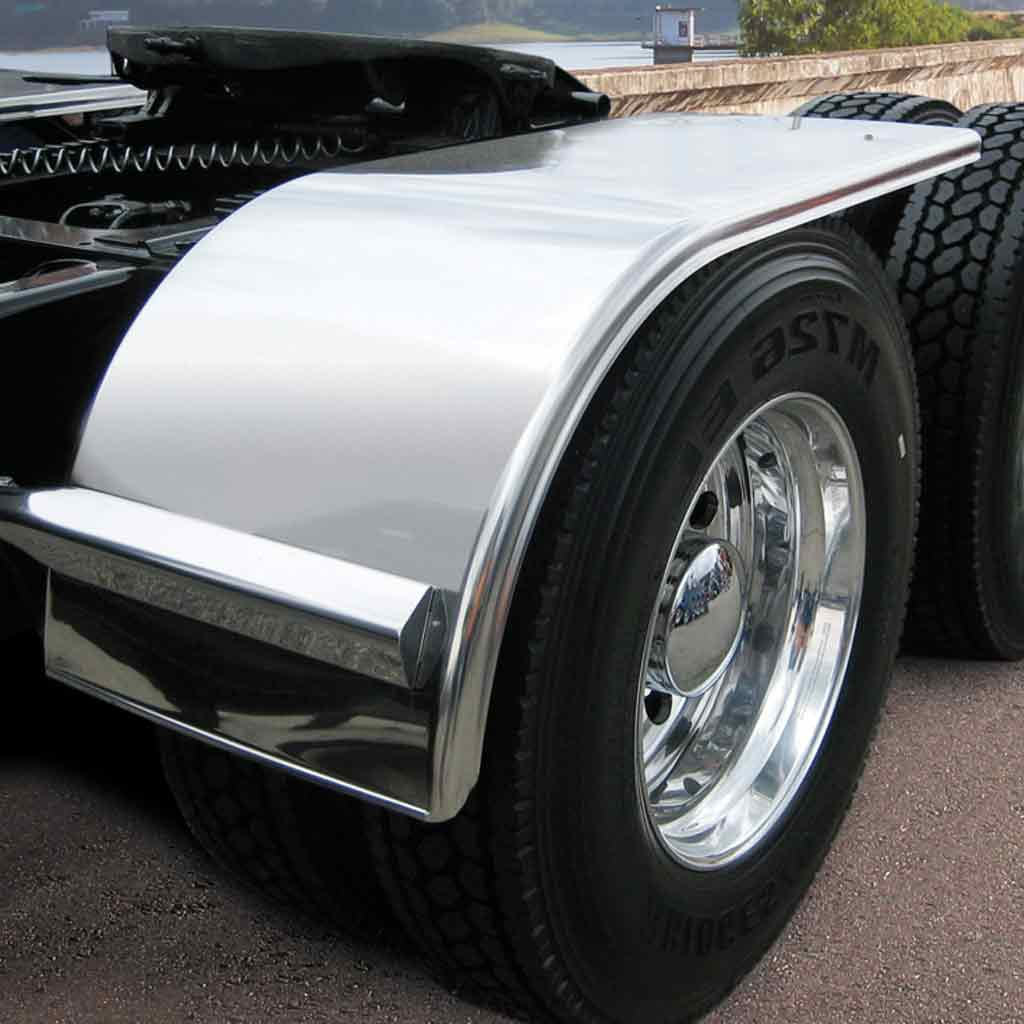 60" Smooth Half Fenders - 14 Gauge | Mirror Shine Stainless Steel - Thumbnail 2