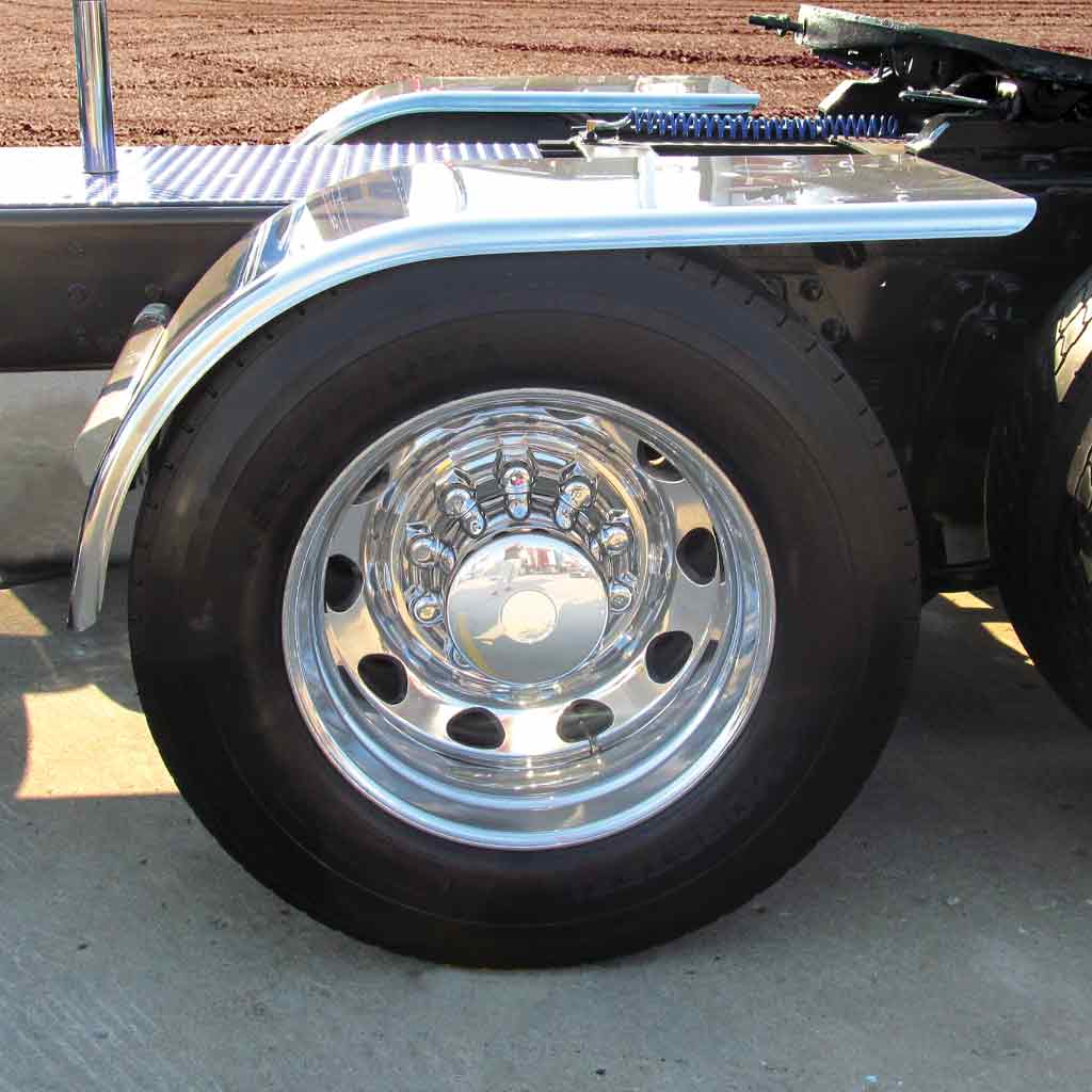 60" Smooth Half Fenders - 14 Gauge | Mirror Shine Stainless Steel - Thumbnail 3