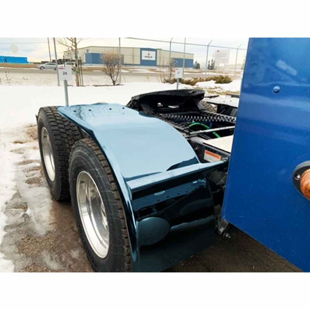 72" Smoke & Mirror Smooth Half Fender with Flange - Blue | 16 Gauge