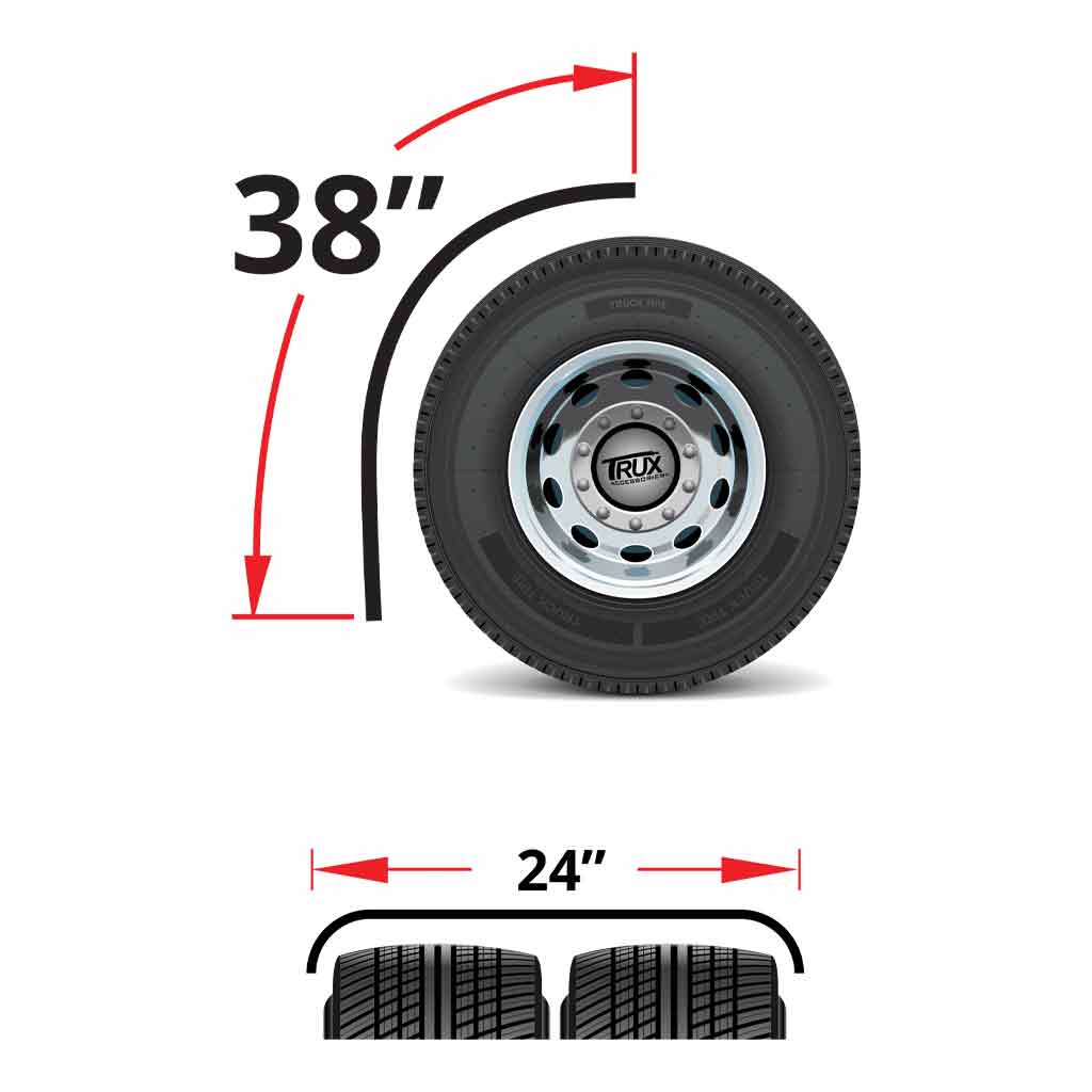 38" Rollin' Lo Quarter Fender Kit with Triangle Mounts - 14 Gauge | Mirror Shine Stainless Steel - Thumbnail 3